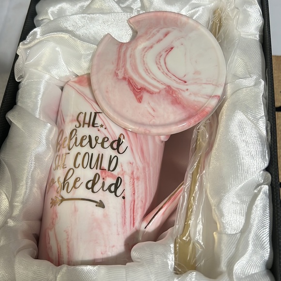 Gift set - coffee / tea cup with lid and stirring spoon by DUO - Picture 4 of 7